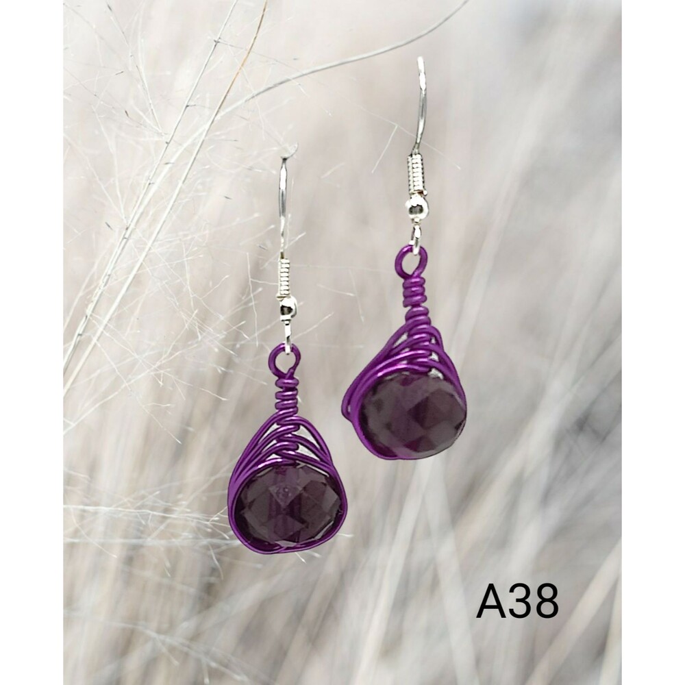 Purple Crystal Earrings